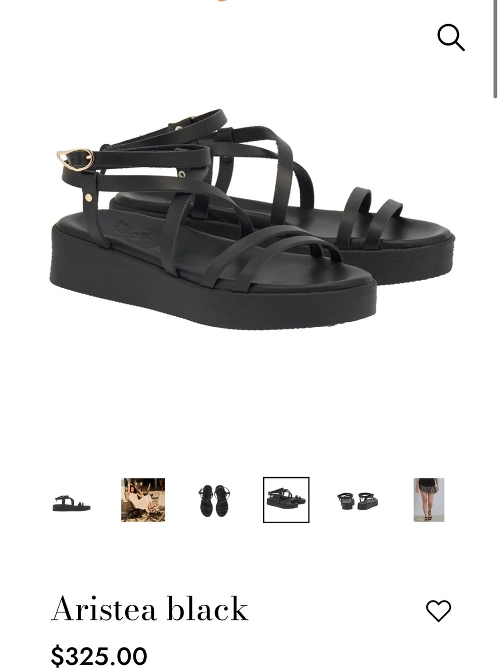 Ancient Greek sandals aristea black 38